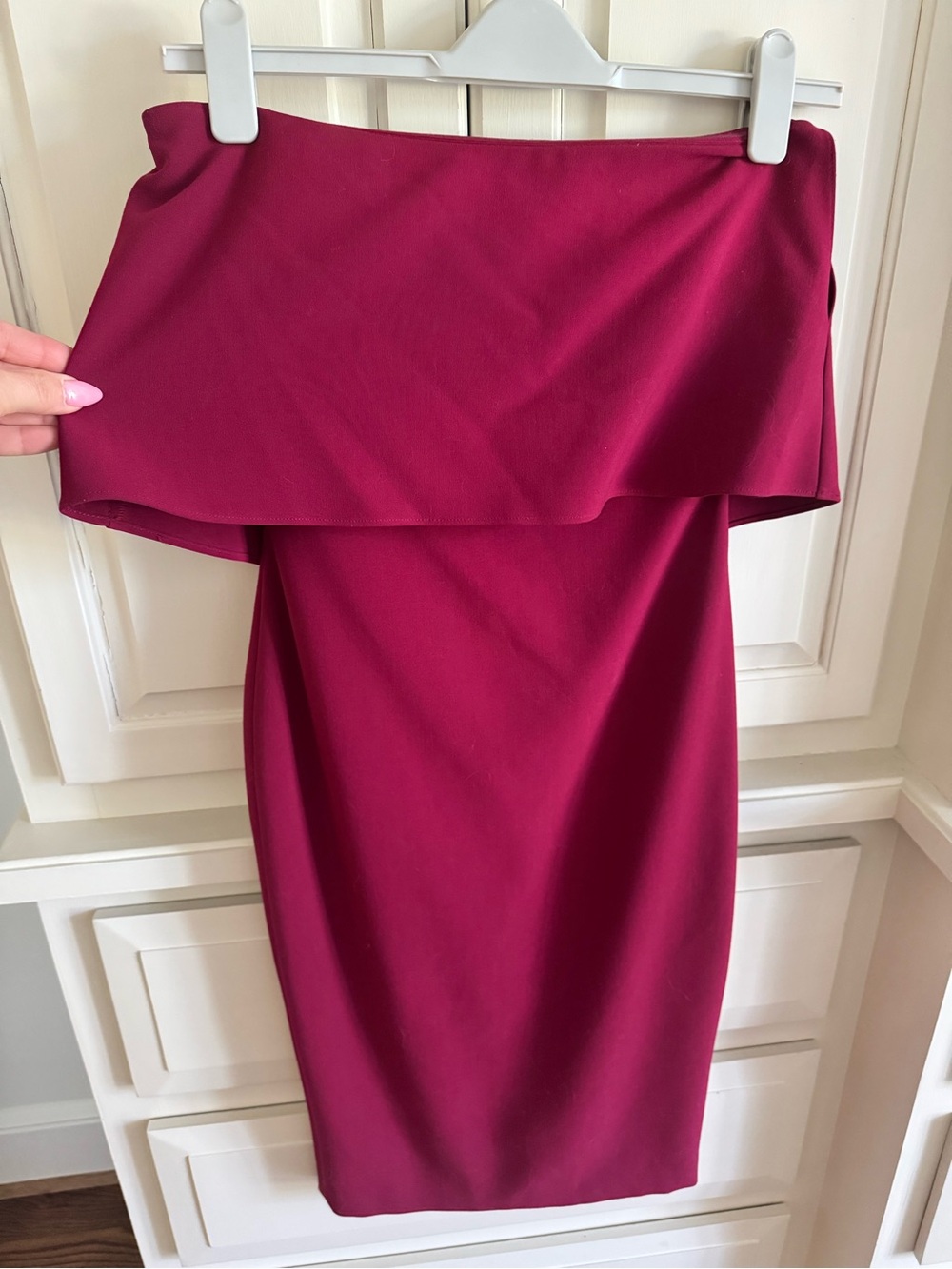 Likely Strapless Fitted Dress in Berry
